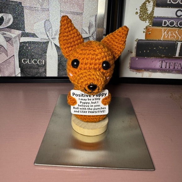 Crochet Chihuahua Puppy with Positive Message - Picture 1 of 4